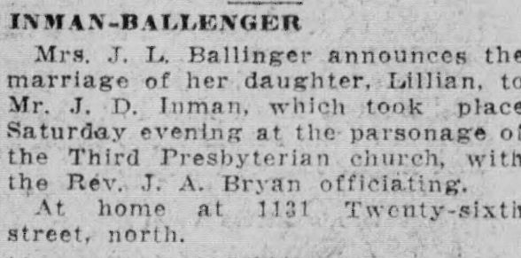 Lillian Ballinger-J.D. Inman